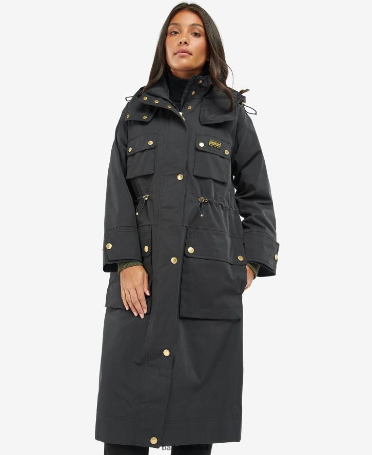 roupas Barbour trench coat impermeável thruxton meia-noite verde mulheres NH44421537
