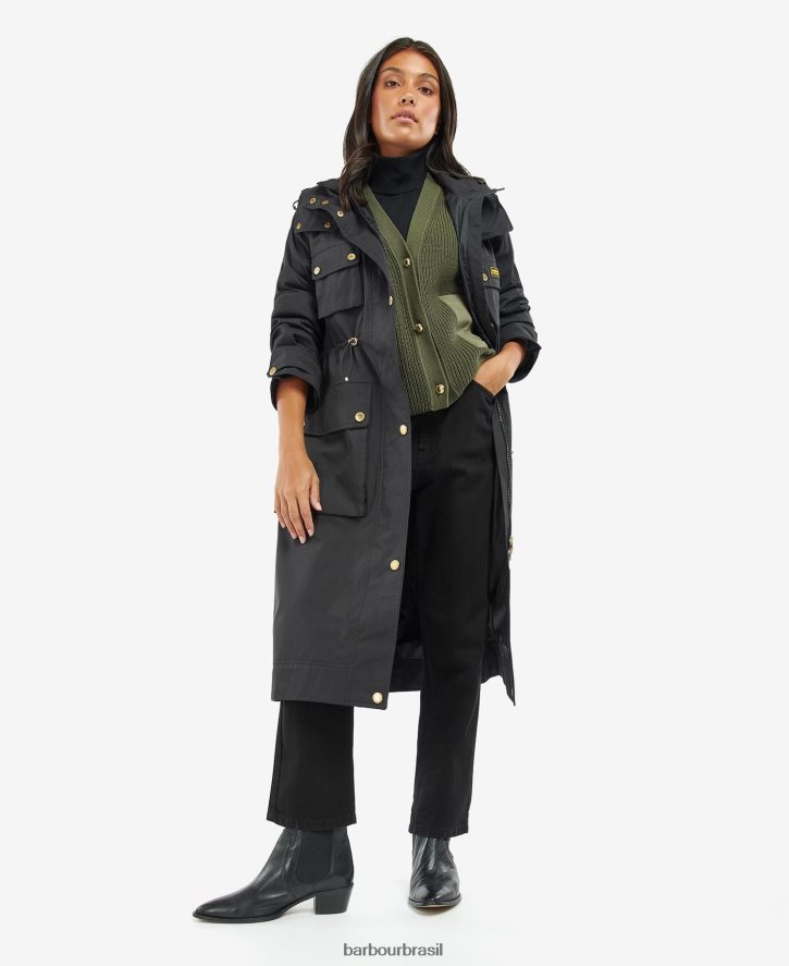 roupas Barbour trench coat impermeável thruxton meia-noite verde mulheres NH44421537