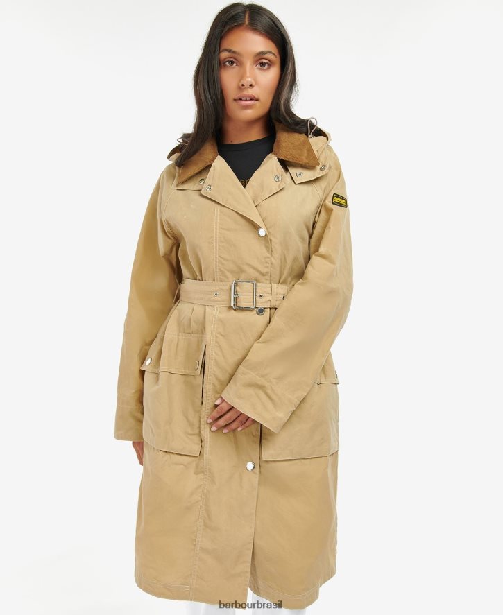 roupas Barbour trench coat à prova de banho rossin cheque verde meia-noite/verde meia-noite mulheres NH44421529