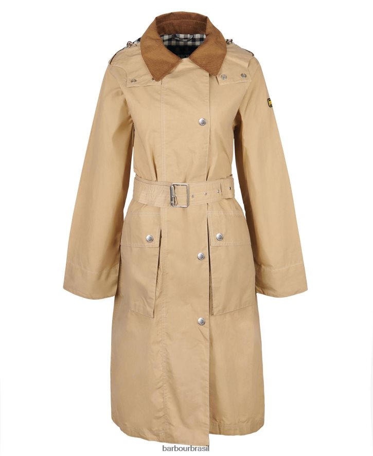 roupas Barbour trench coat à prova de banho rossin cheque verde meia-noite/verde meia-noite mulheres NH44421529