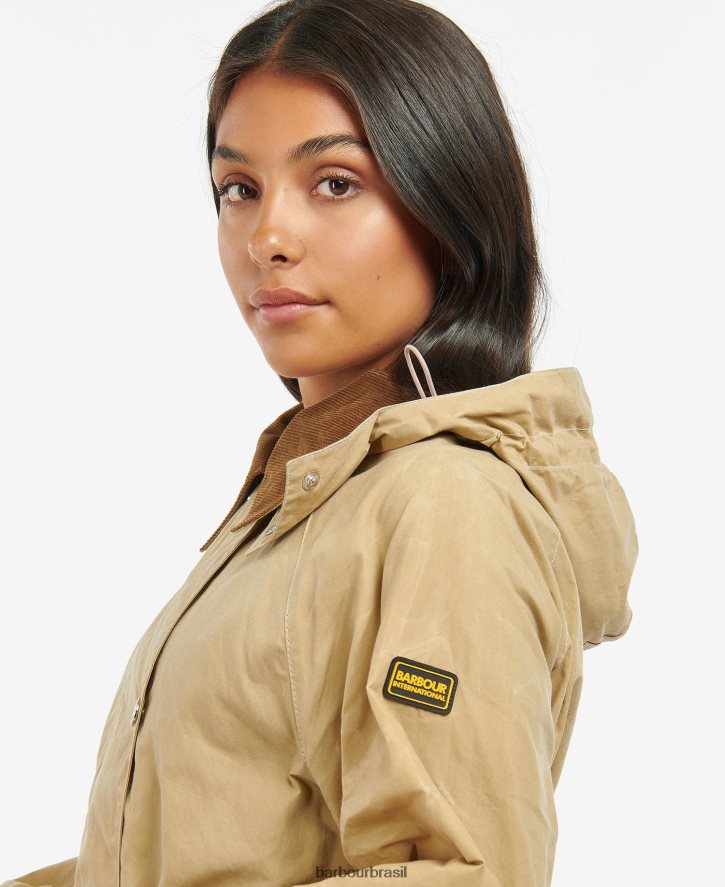 roupas Barbour trench coat à prova de banho rossin cheque verde meia-noite/verde meia-noite mulheres NH44421529