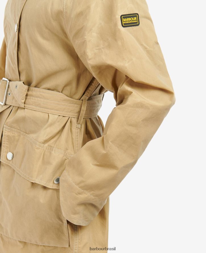 roupas Barbour trench coat à prova de banho rossin cheque verde meia-noite/verde meia-noite mulheres NH44421529