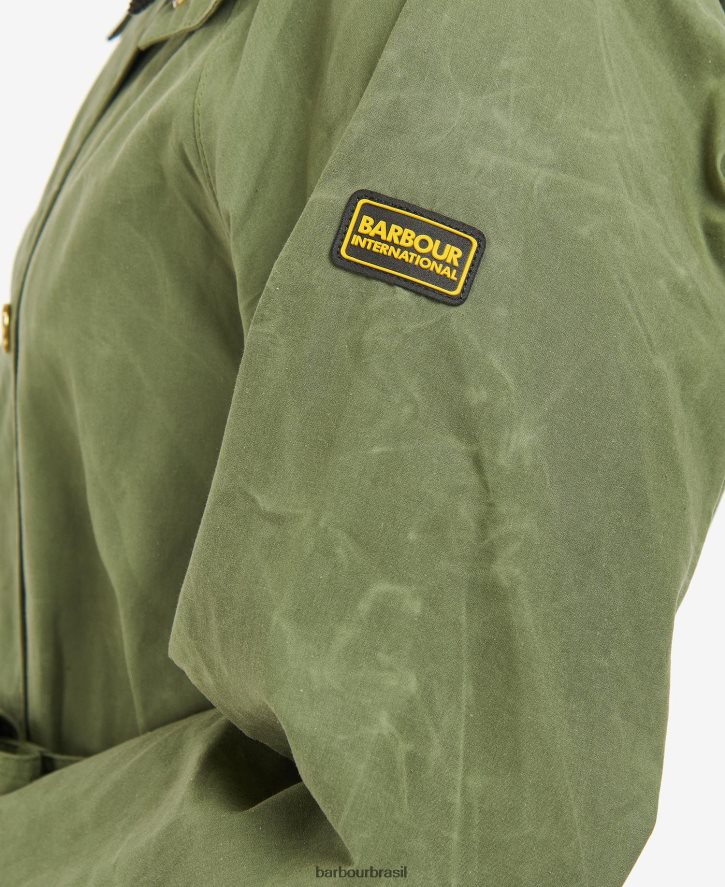 roupas Barbour trench coat à prova de banho rossin cheque verde meia-noite/verde meia-noite mulheres NH44421539