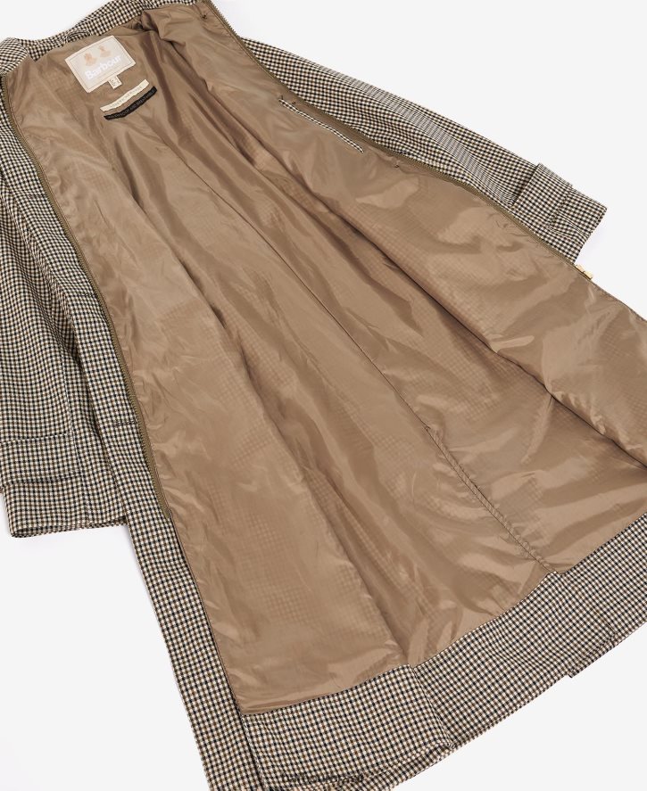 roupas Barbour trench coat xadrez somerland cheque micro verde choupo mulheres NH44421525