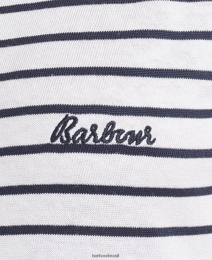 roupas Barbour dalmore vestido listrado Marinha Branca mulheres NH44421860