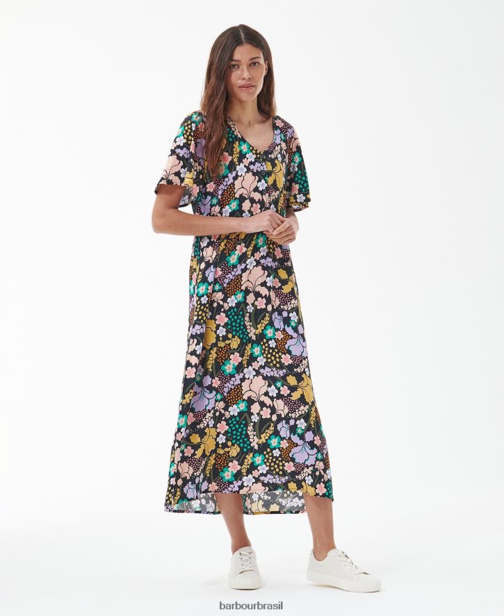 roupas Barbour maxi vestido de acanto clássico multi mulheres NH44421837