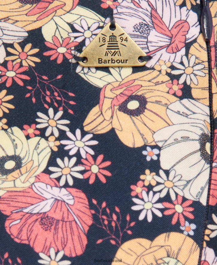 roupas Barbour saia coralina floral marinho mulheres NH44421827