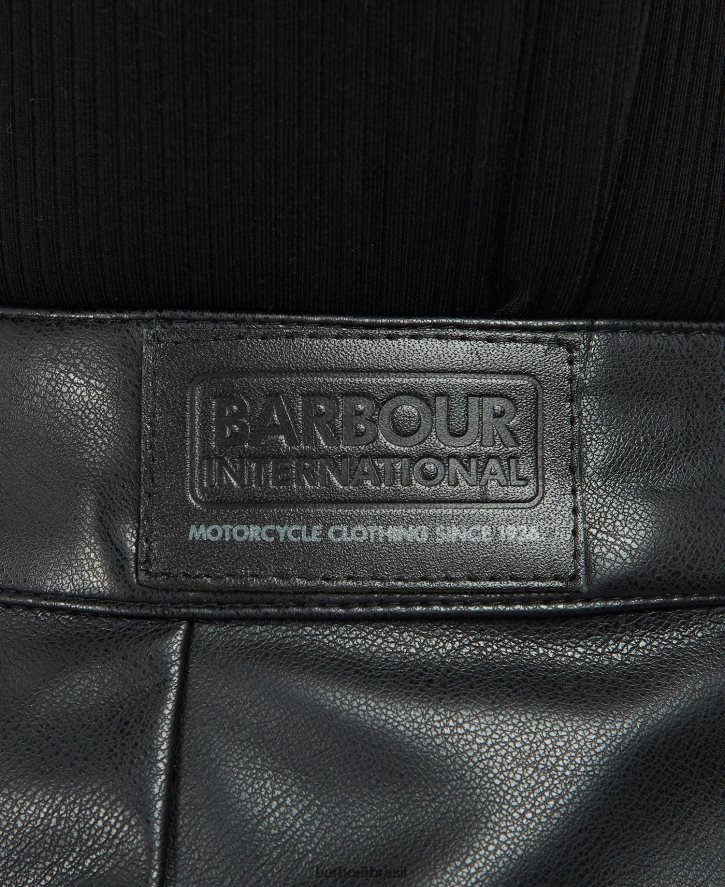 roupas Barbour saia de napier preto clássico mulheres NH44421910