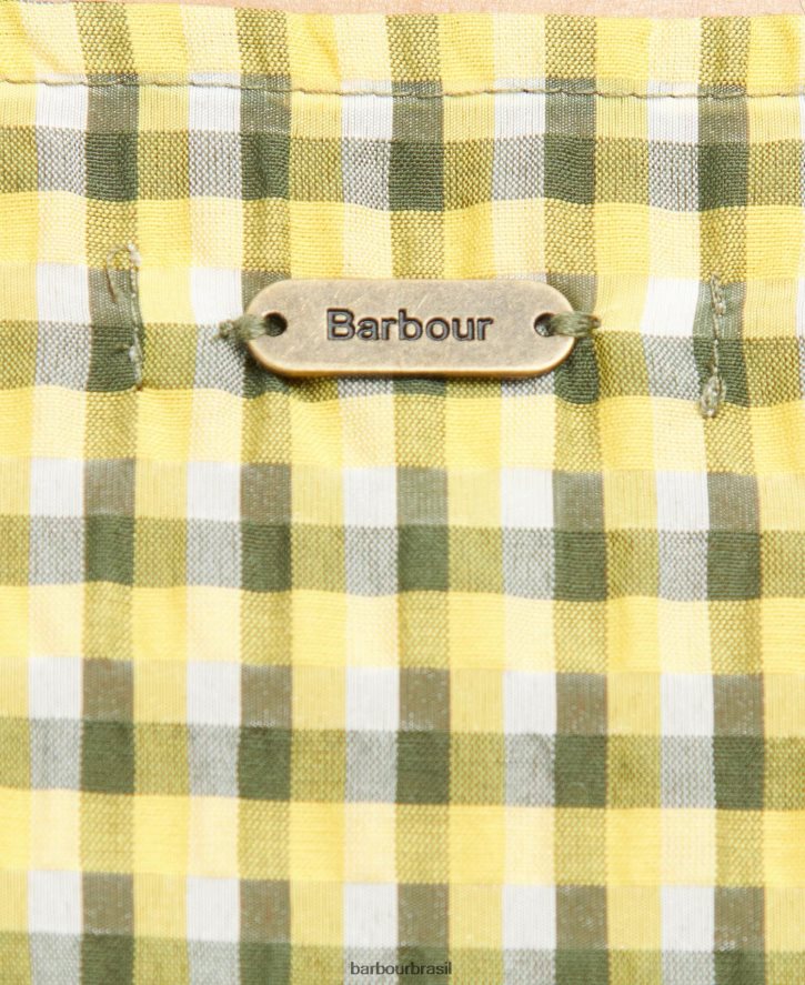roupas Barbour vestido addison cheque amarelo nascer do sol mulheres NH44421883