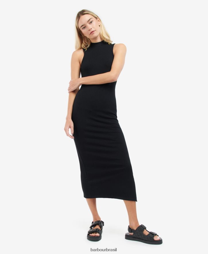 roupas Barbour vestido amado preto clássico mulheres NH44421874