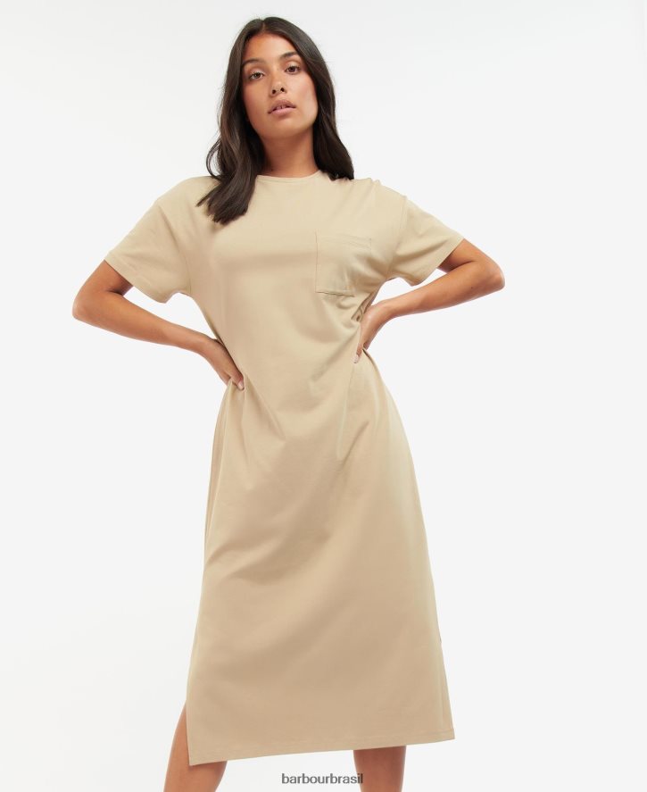 roupas Barbour vestido camiseta reinar preto clássico mulheres NH44421852