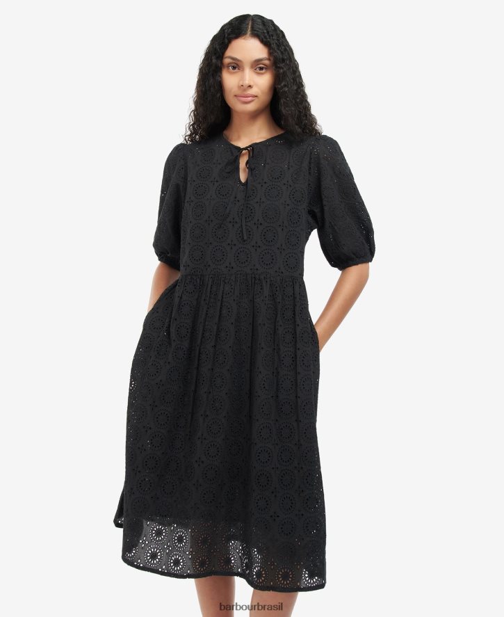 roupas Barbour vestido christie preto mulheres NH44421899