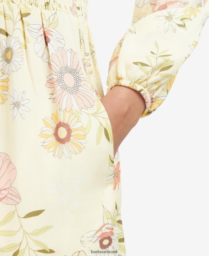 roupas Barbour vestido coralino girassol multi luz mulheres NH44421840