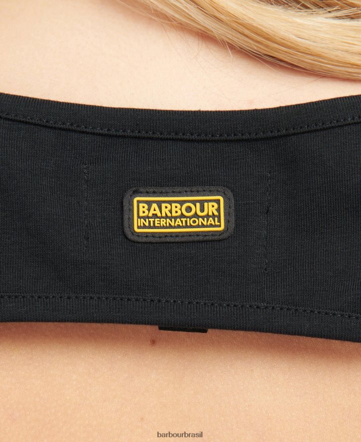 roupas Barbour vestido de jérsei fullcourt preto clássico mulheres NH44421873