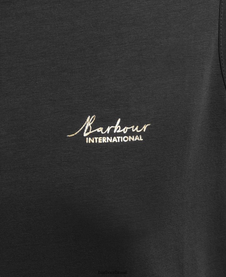 roupas Barbour vestido de jérsei fullcourt preto clássico mulheres NH44421873