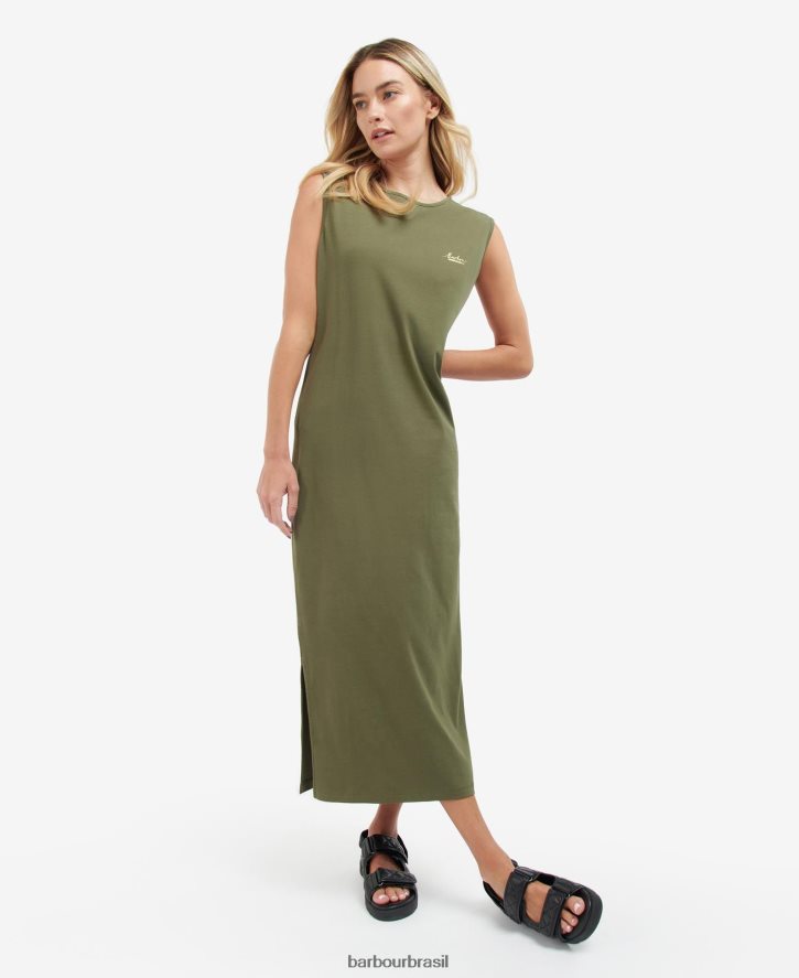 roupas Barbour vestido de jérsei fullcourt preto clássico mulheres NH44421881