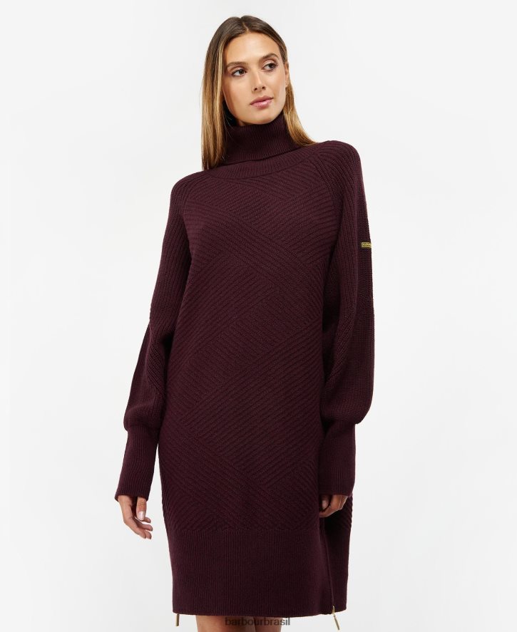 roupas Barbour vestido de malha claremont cereja preta mulheres NH44421882