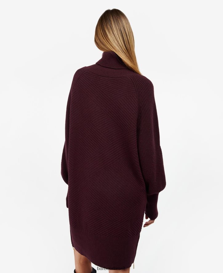 roupas Barbour vestido de malha claremont cereja preta mulheres NH44421882