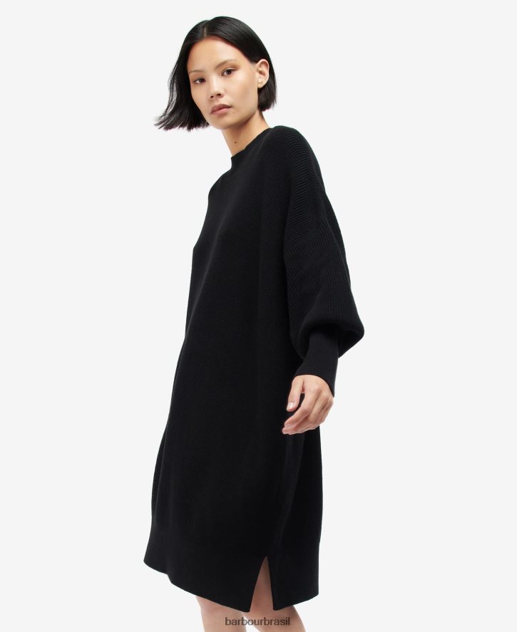 roupas Barbour vestido de pavilhão preto mulheres NH44421909