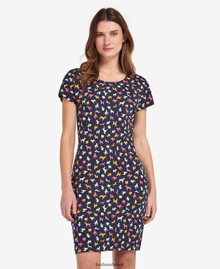 roupas Barbour vestido estampado harwood impressão da história da marinha mulheres NH44421897