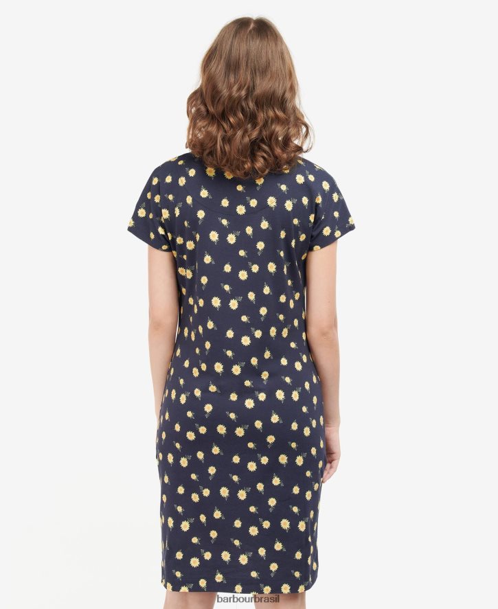 roupas Barbour vestido estampado harwood impressão da história da marinha mulheres NH44421905