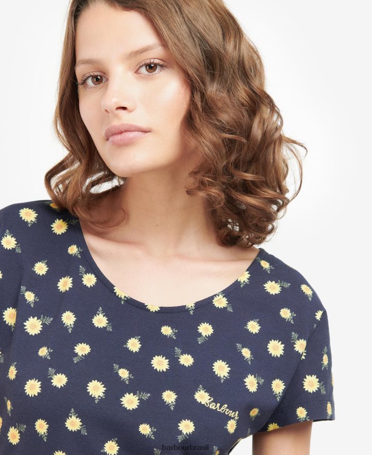 roupas Barbour vestido estampado harwood impressão da história da marinha mulheres NH44421905