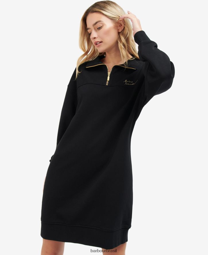 roupas Barbour vestido fenway preto clássico mulheres NH44421902