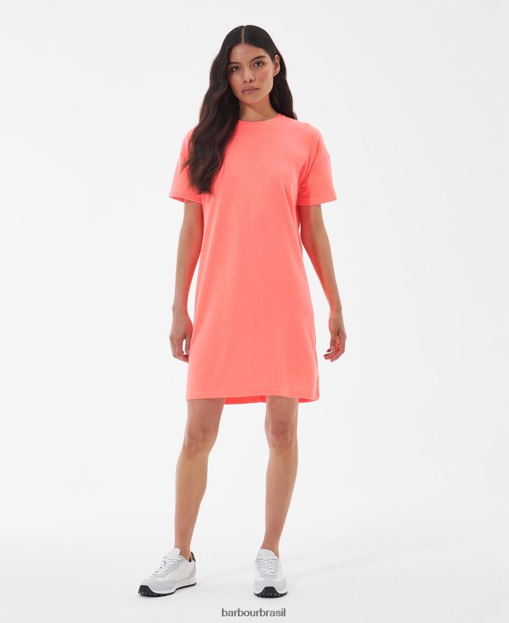 roupas Barbour vestido halton coral atômico mulheres NH44421892