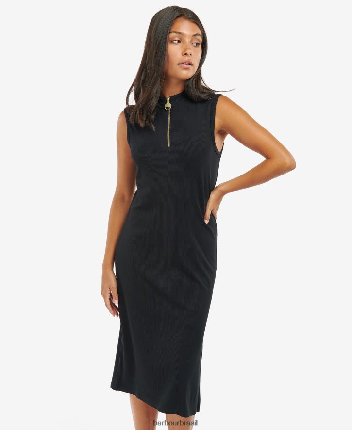 roupas Barbour vestido kasuki preto clássico mulheres NH44421834