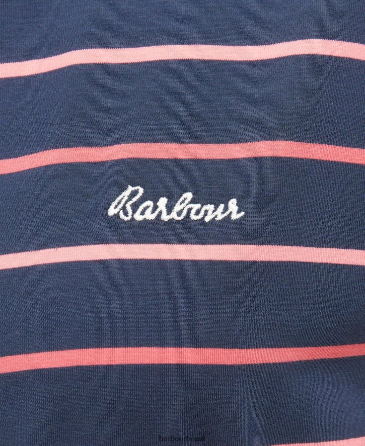 roupas Barbour vestido listrado marloes marinho/branco mulheres NH44421891