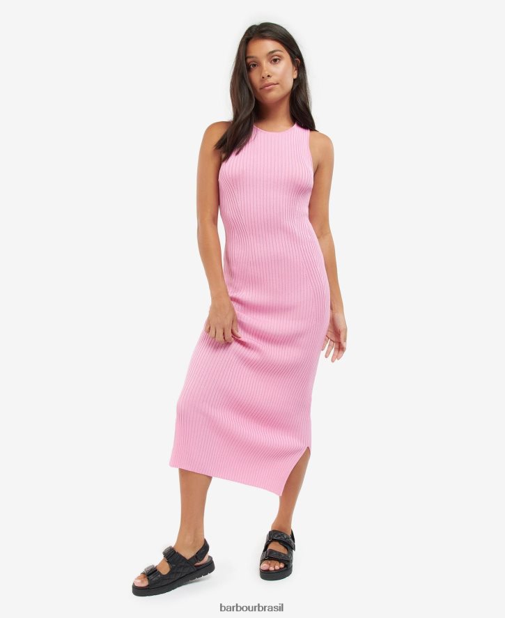 roupas Barbour vestido malha silvestro paixão rosa mulheres NH44421867