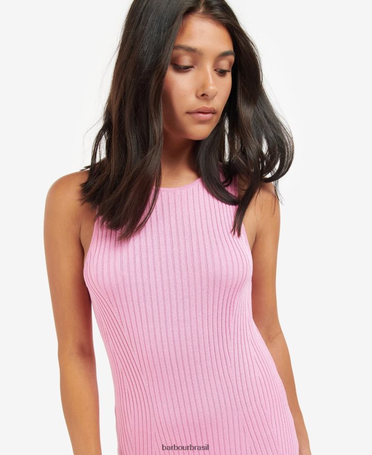 roupas Barbour vestido malha silvestro paixão rosa mulheres NH44421867