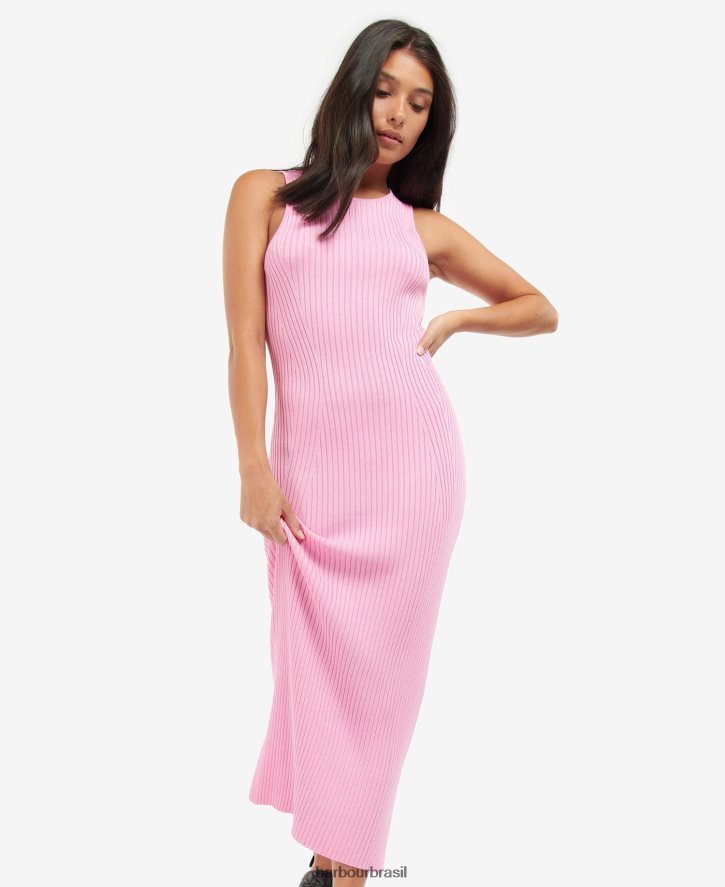 roupas Barbour vestido malha silvestro paixão rosa mulheres NH44421867