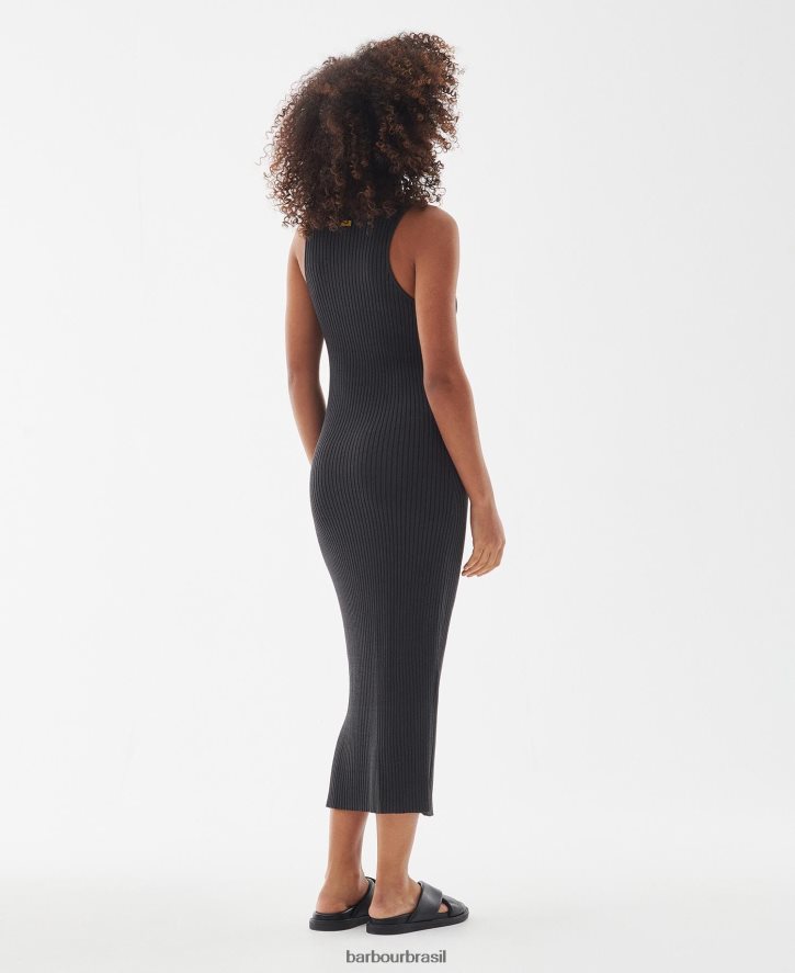 roupas Barbour vestido malha silvestro verão preto mulheres NH44421858