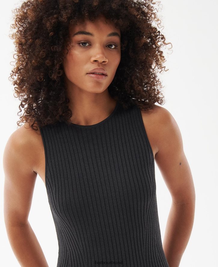 roupas Barbour vestido malha silvestro verão preto mulheres NH44421858