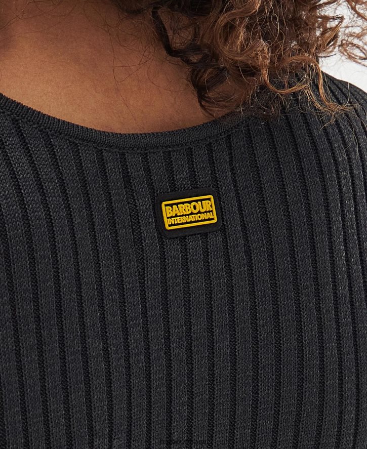 roupas Barbour vestido malha silvestro verão preto mulheres NH44421858