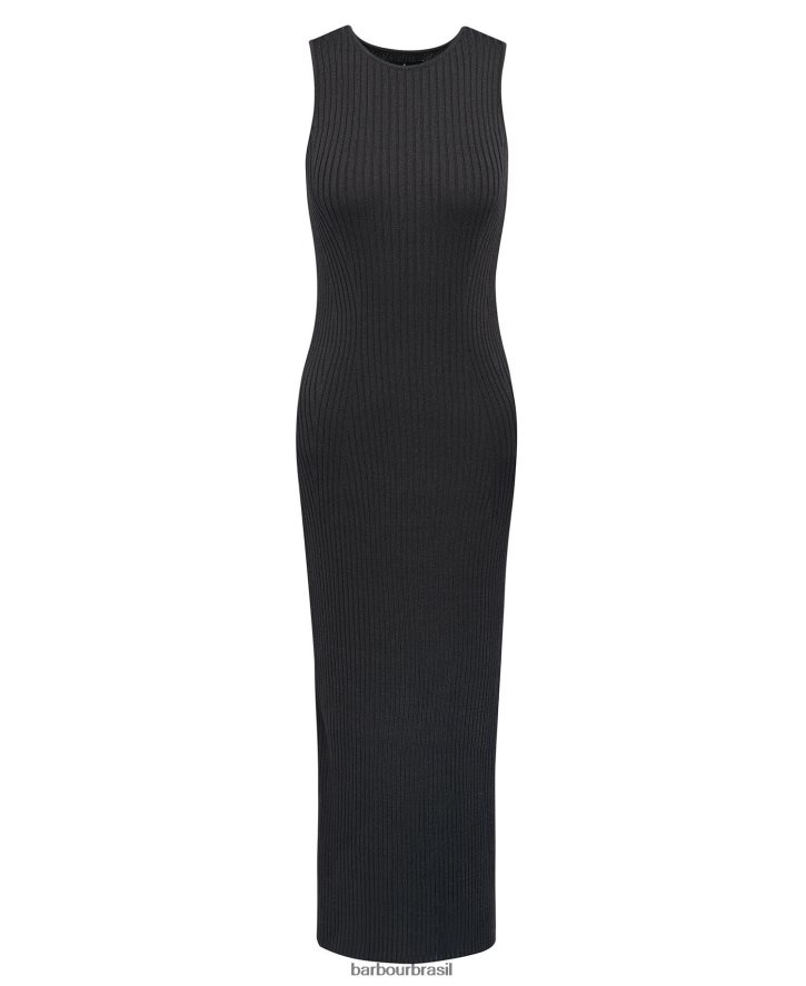 roupas Barbour vestido malha silvestro verão preto mulheres NH44421858