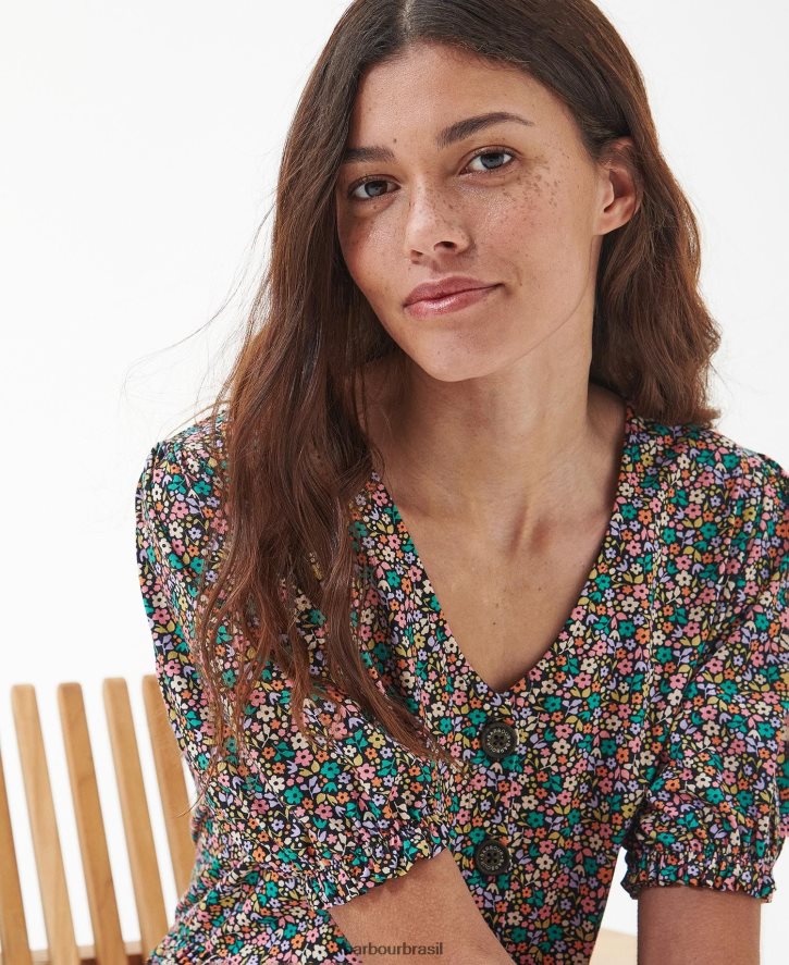 roupas Barbour vestido midi amor-perfeito clássico multi mulheres NH44421814