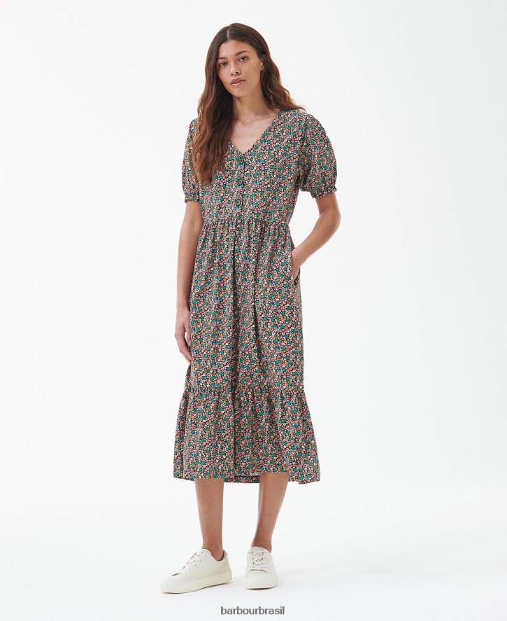 roupas Barbour vestido midi amor-perfeito clássico multi mulheres NH44421814