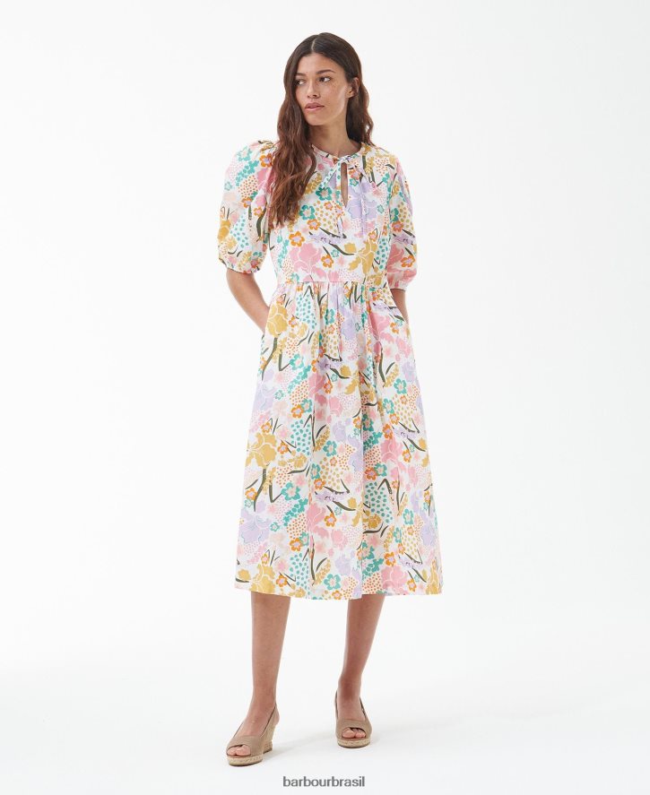 roupas Barbour vestido midi delphinium clássico multi mulheres NH44421828