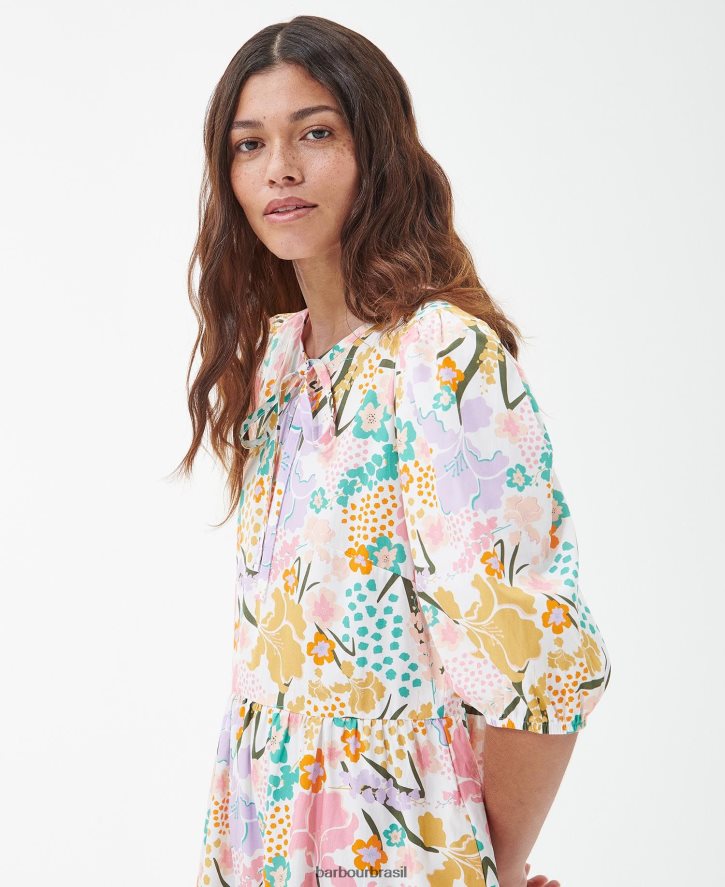 roupas Barbour vestido midi delphinium clássico multi mulheres NH44421828
