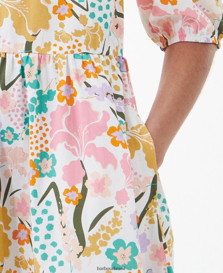 roupas Barbour vestido midi delphinium clássico multi mulheres NH44421828