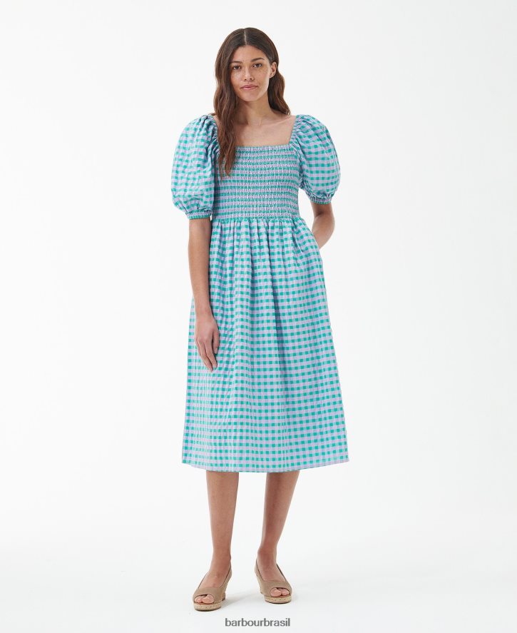 roupas Barbour vestido midi gerânio clássico multi mulheres NH44421848