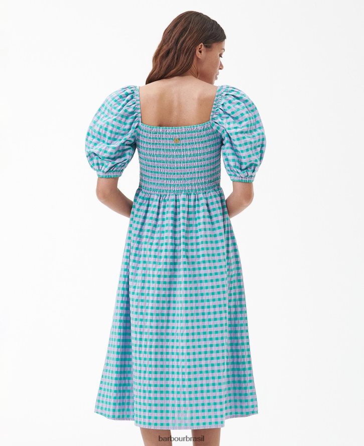 roupas Barbour vestido midi gerânio clássico multi mulheres NH44421848