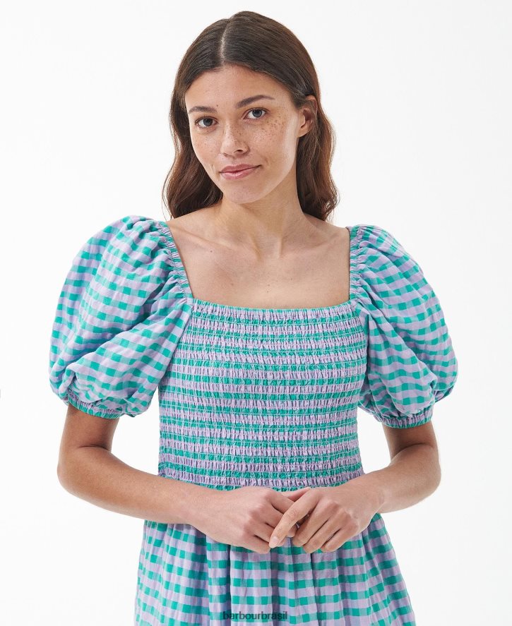 roupas Barbour vestido midi gerânio clássico multi mulheres NH44421848