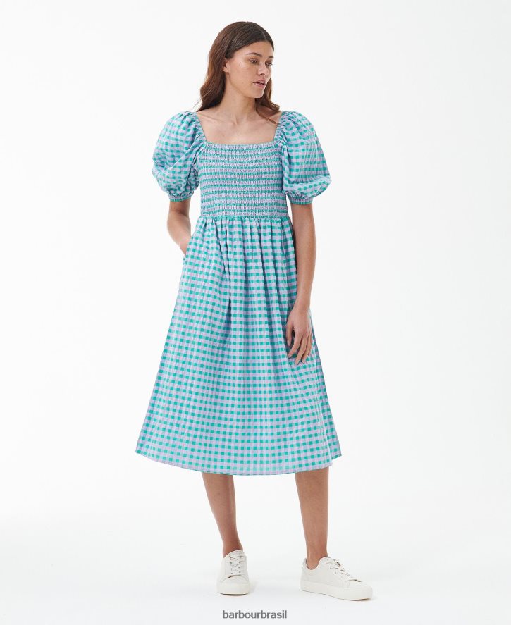 roupas Barbour vestido midi gerânio clássico multi mulheres NH44421848