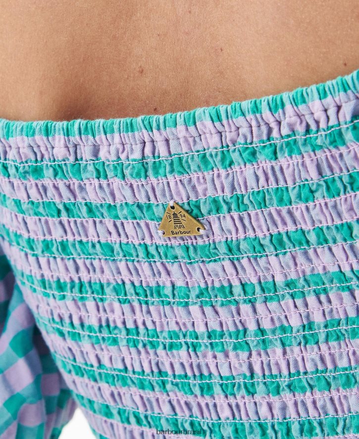 roupas Barbour vestido midi gerânio clássico multi mulheres NH44421848