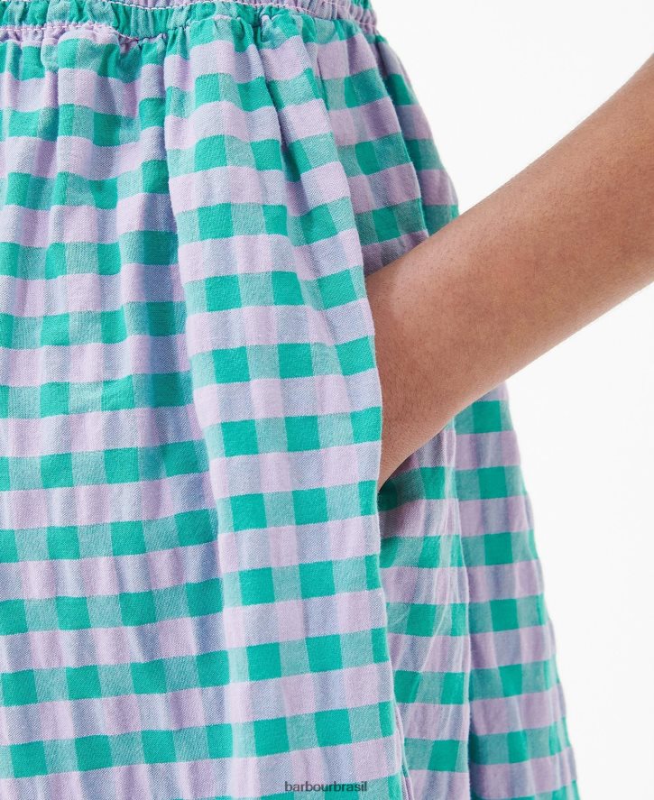 roupas Barbour vestido midi gerânio clássico multi mulheres NH44421848