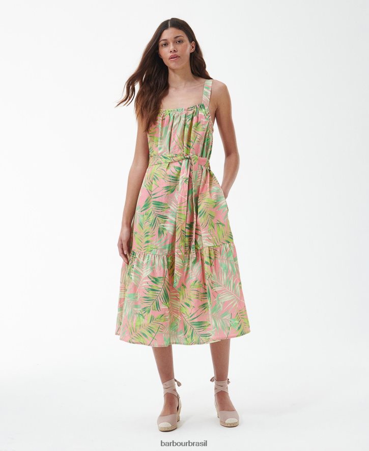 roupas Barbour vestido midi papiro clássico multi mulheres NH44421836