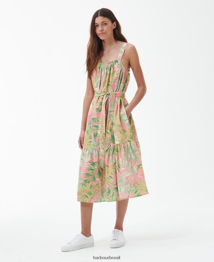 roupas Barbour vestido midi papiro clássico multi mulheres NH44421836
